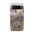 Stained Glass Iris Google Pixel Phone Case | Purple Floral Phone Case