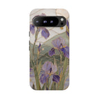 Stained Glass Iris Google Pixel Phone Case | Purple Floral Phone Case
