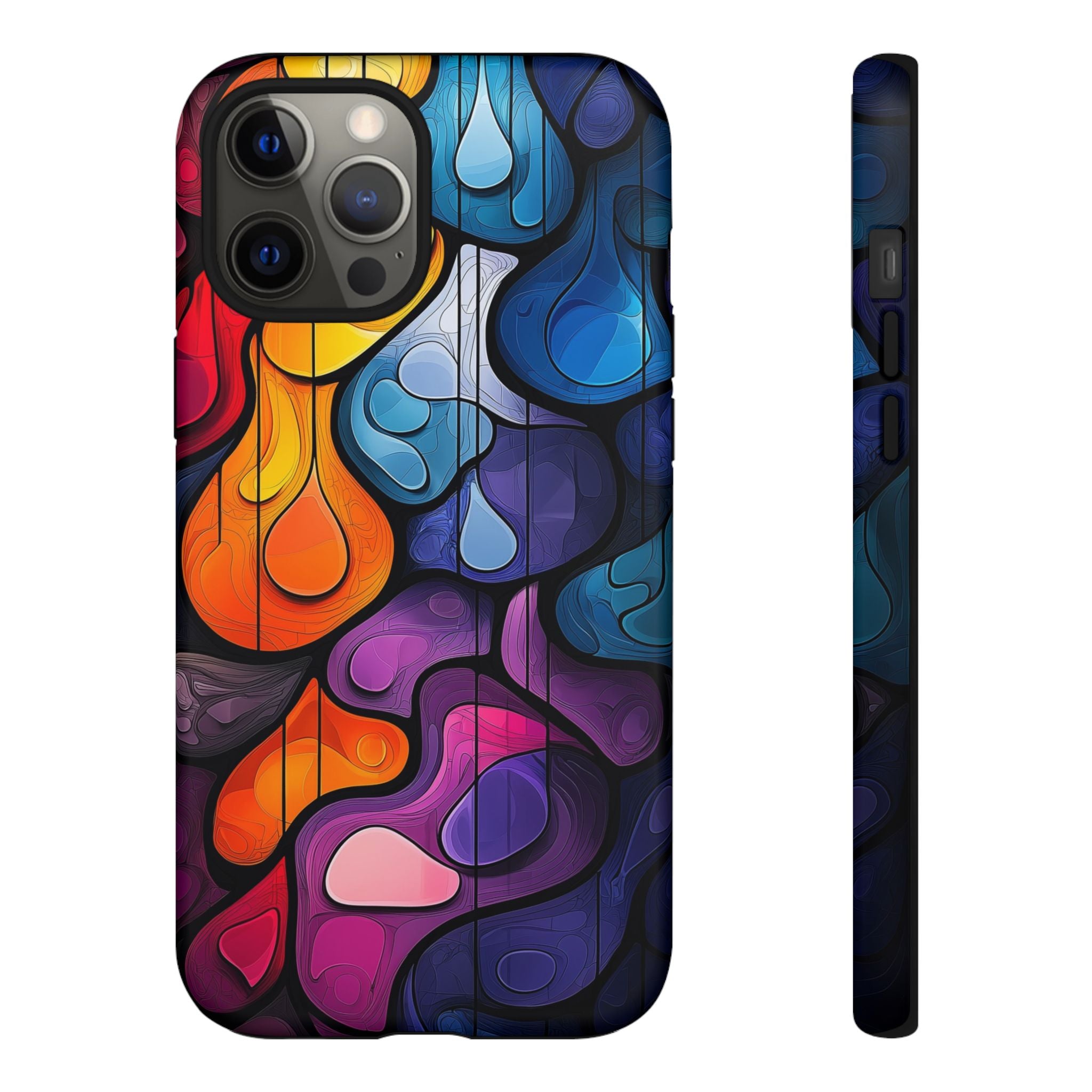 Abstract Colourful Drop iPhone Case — Vibrant Stained-Glass