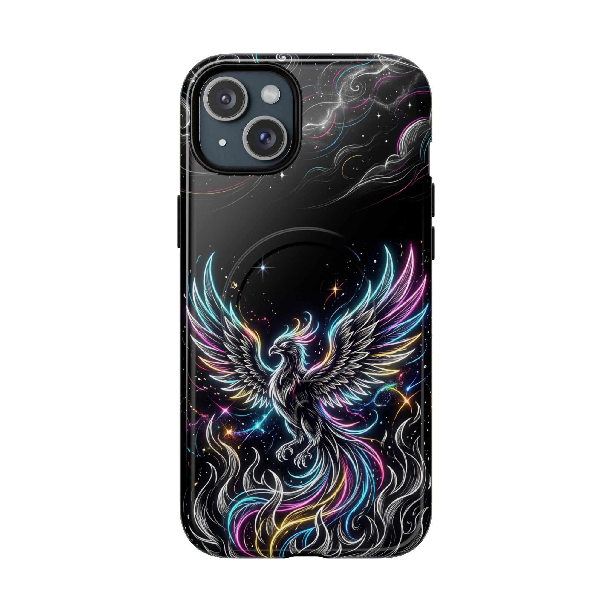 Colorful Neon Phoenix Tough MagSafe iPhone Case