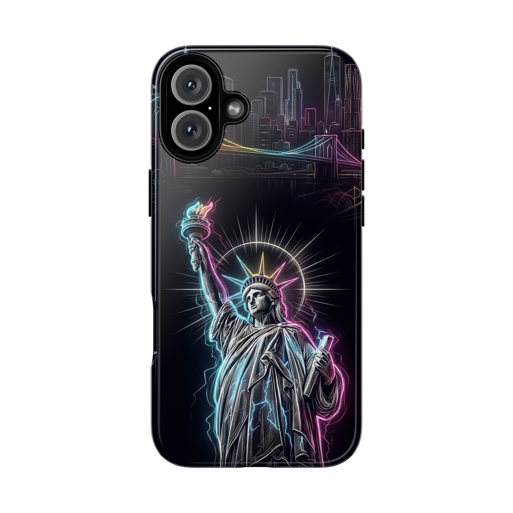 Neon Statue of Liberty Tough iPhone Case