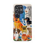 Colorful Dogs Pattern Samsung Galaxy Phone Case | Cute Watercolor Puppy Design Tough Case