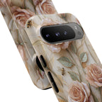 Custodia protettiva resistente per Google Pixel con motivo floreale rosa antico