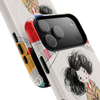 Illustrated Trench Coat Fashion Chic City Girl MagSafe iPhone Case