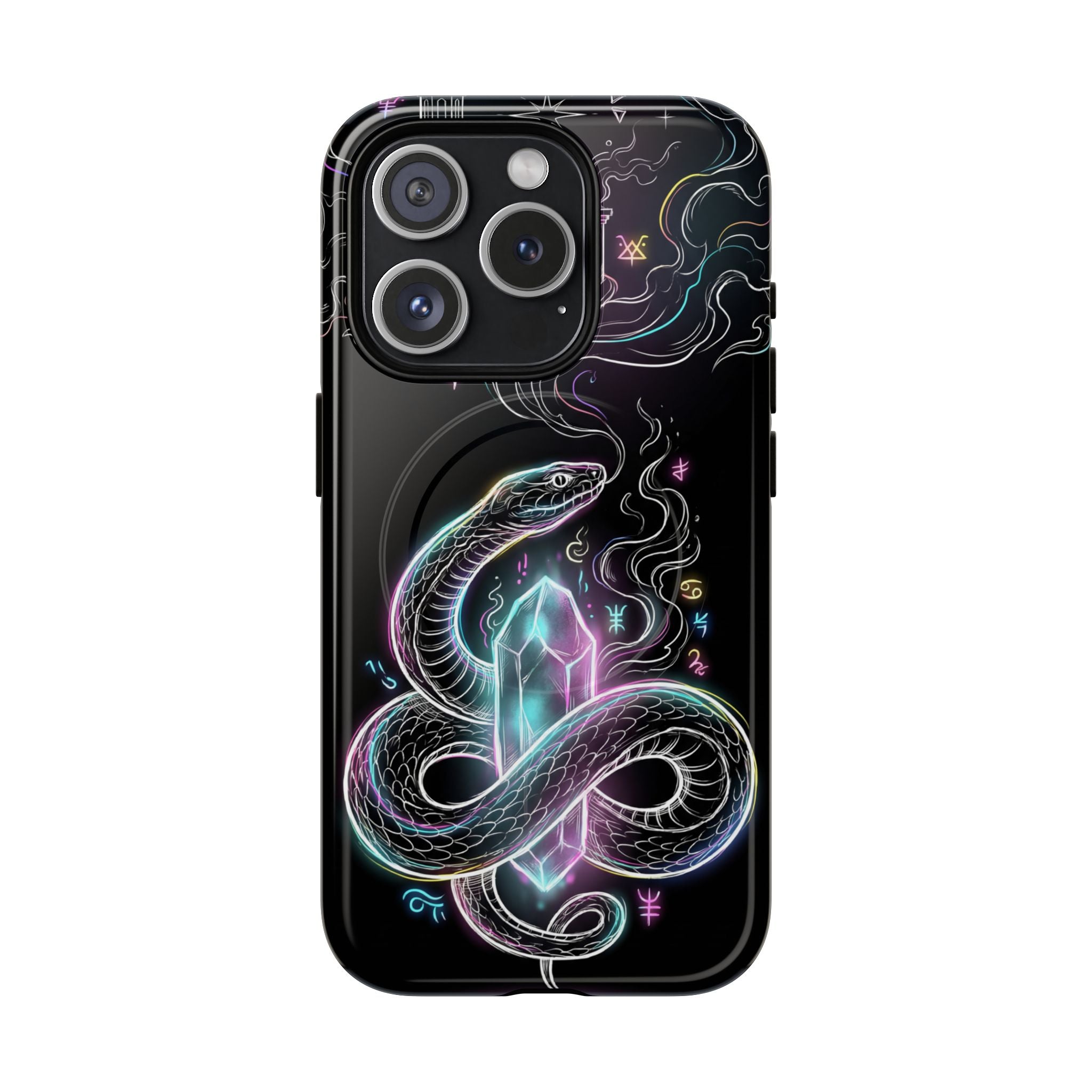 Neon Occult Mystic Snake Crystal MagSafe iPhone Case