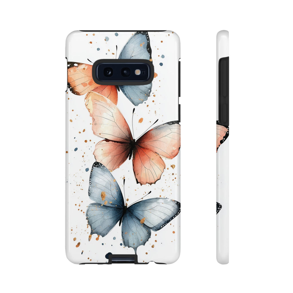 Watercolour Blue & Peach Butterfly Tough Samsung Galaxy Case
