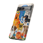 Colorful Dogs Pattern Google Pixel Phone Case | Cute Watercolor Puppy Design Tough Case