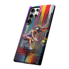 Colour Splash Tennis Samsung Galaxy Phone Case | Vibrant Female Player Art
