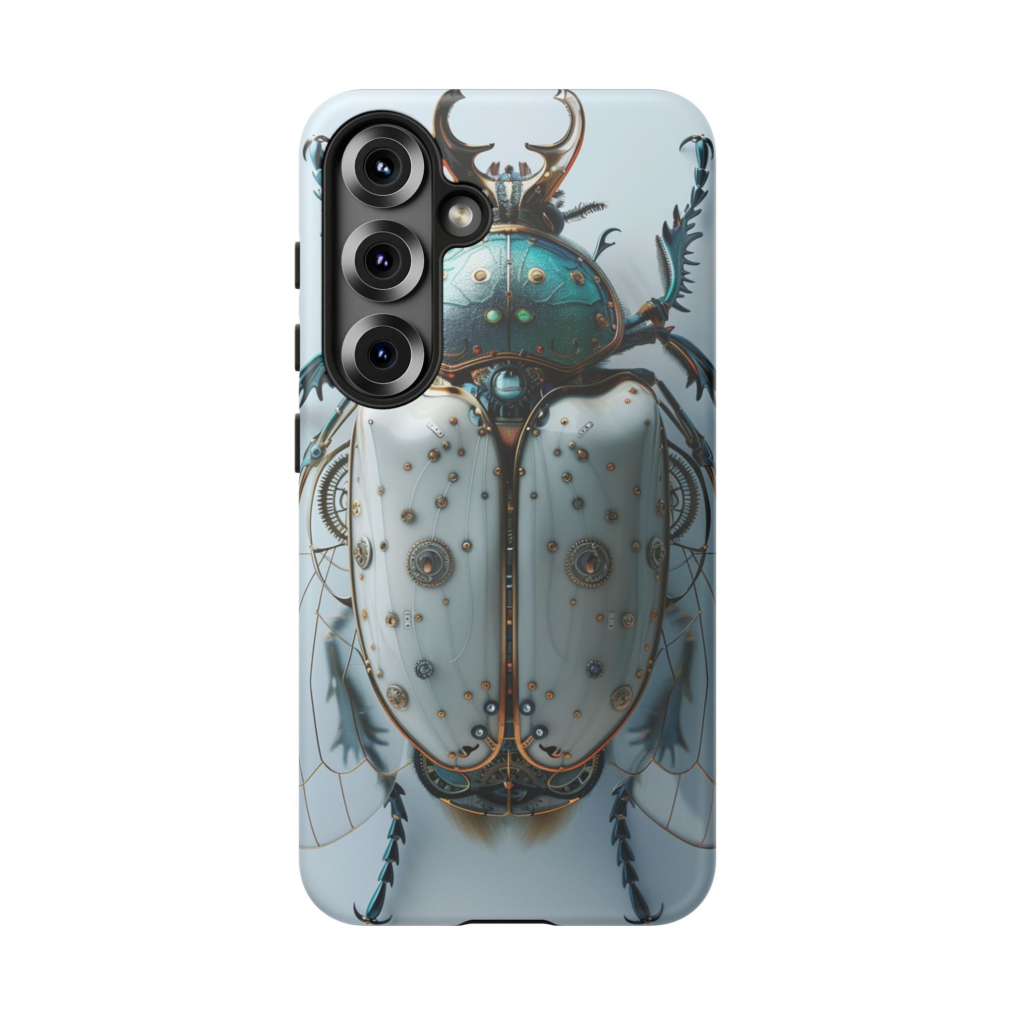 Steampunk White Beetle Protective Tough Samsung Galaxy Case