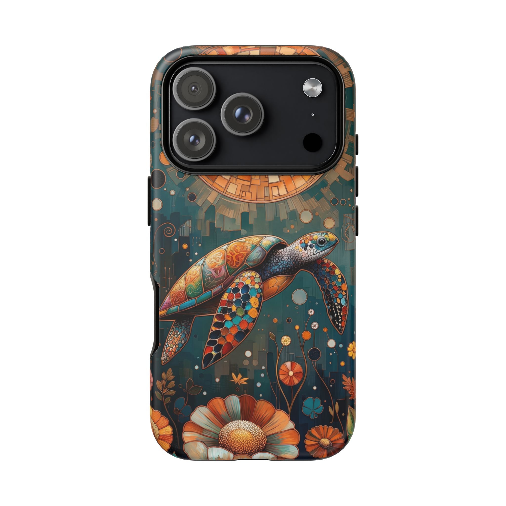 Sea Turtle Mosaic iPhone Case | Artistic Ocean Nature Protective Cover