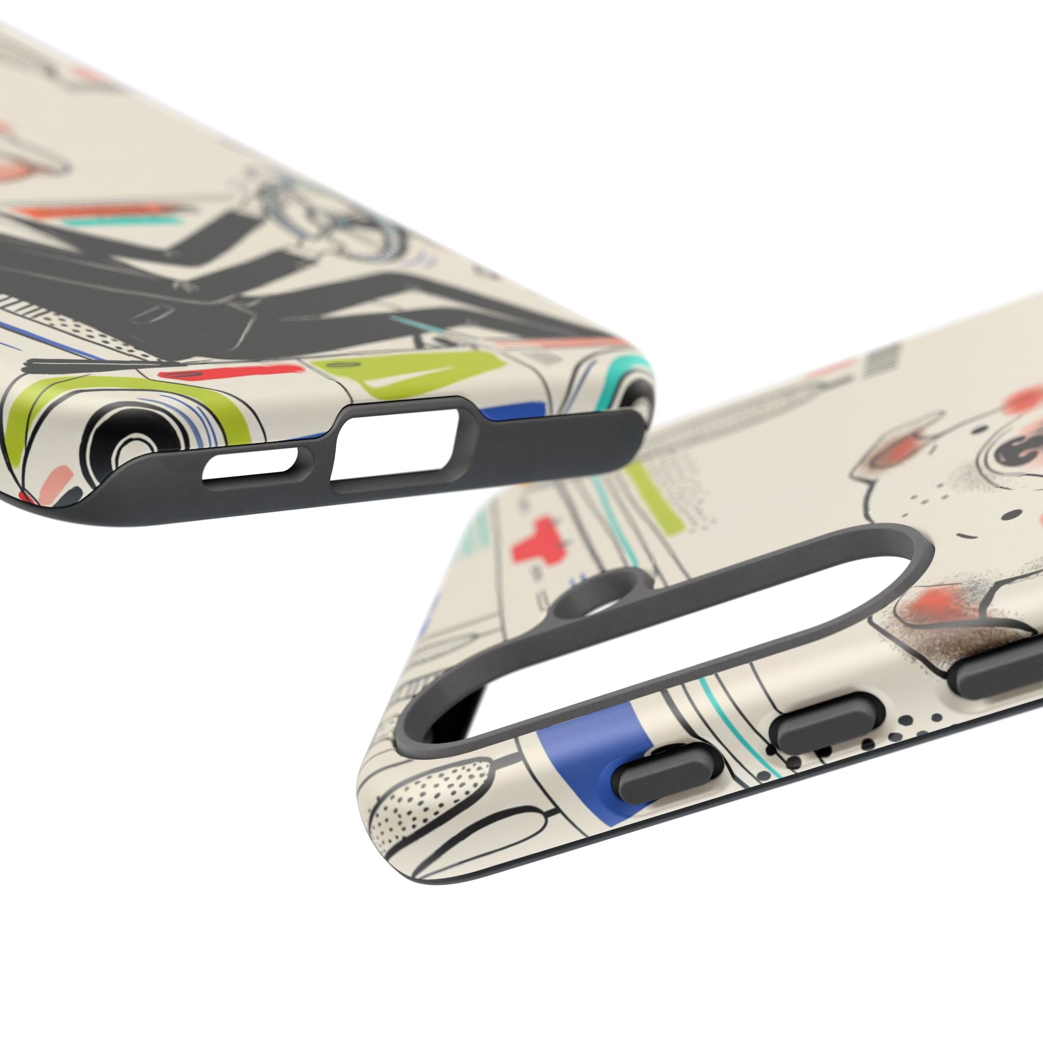 Bulldog Driver Samsung Galaxy Phone Case | Cute Retro Dog Illustration