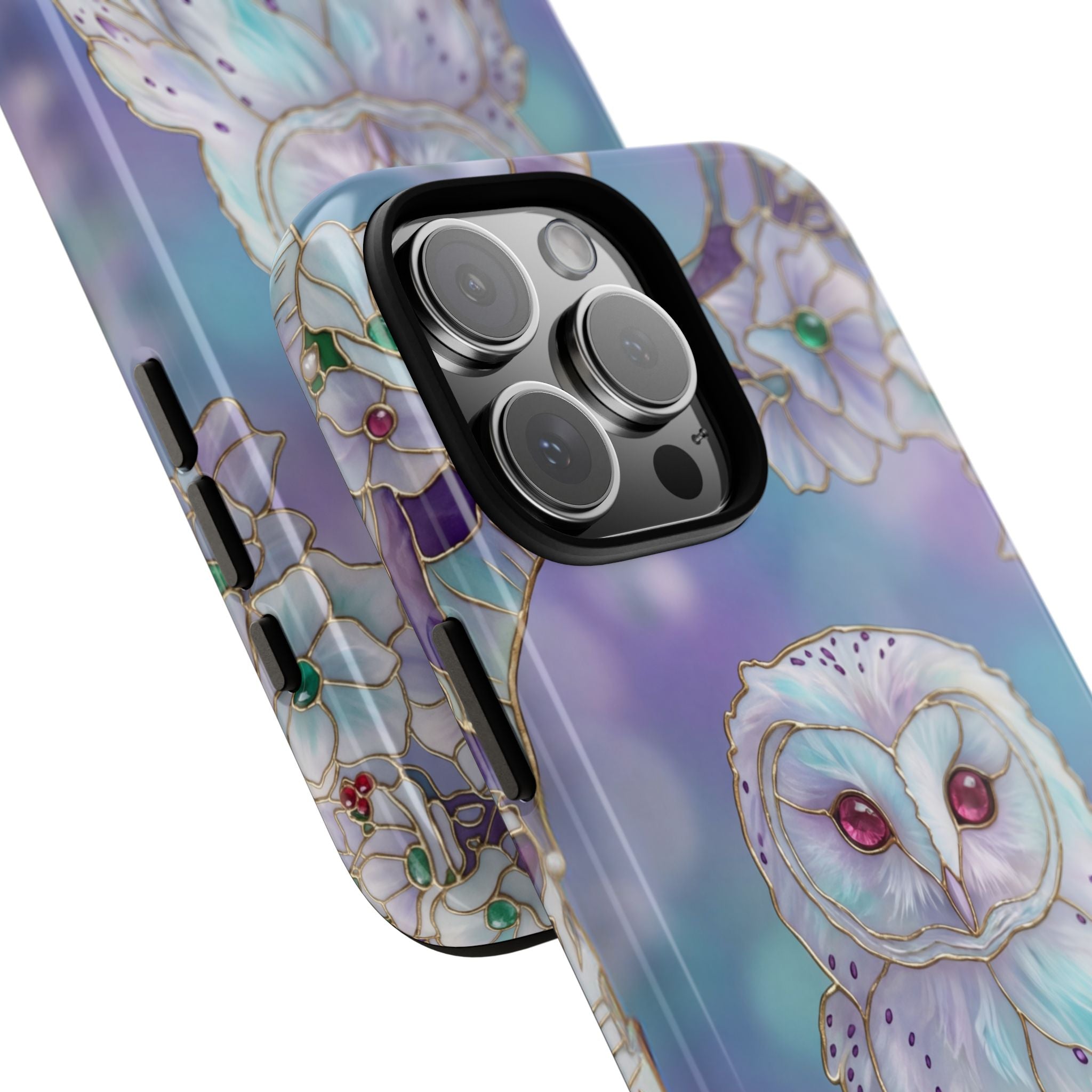 Mystic Owl Floral iPhone Case | Pastel Night Garden Protective Cover