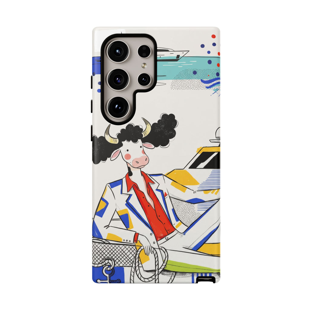 Nautical Cow Graphic Protective Samsung Galaxy Phone Case