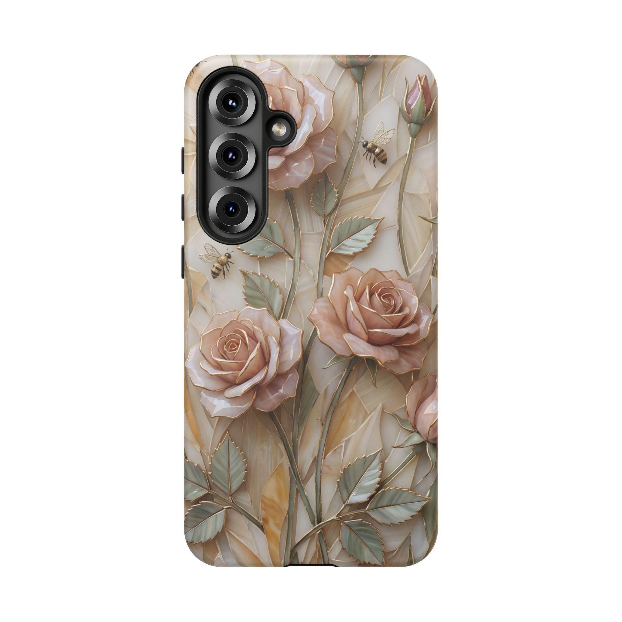Vintage Blush Rose Floral Tough Samsung Galaxy Protective Cover