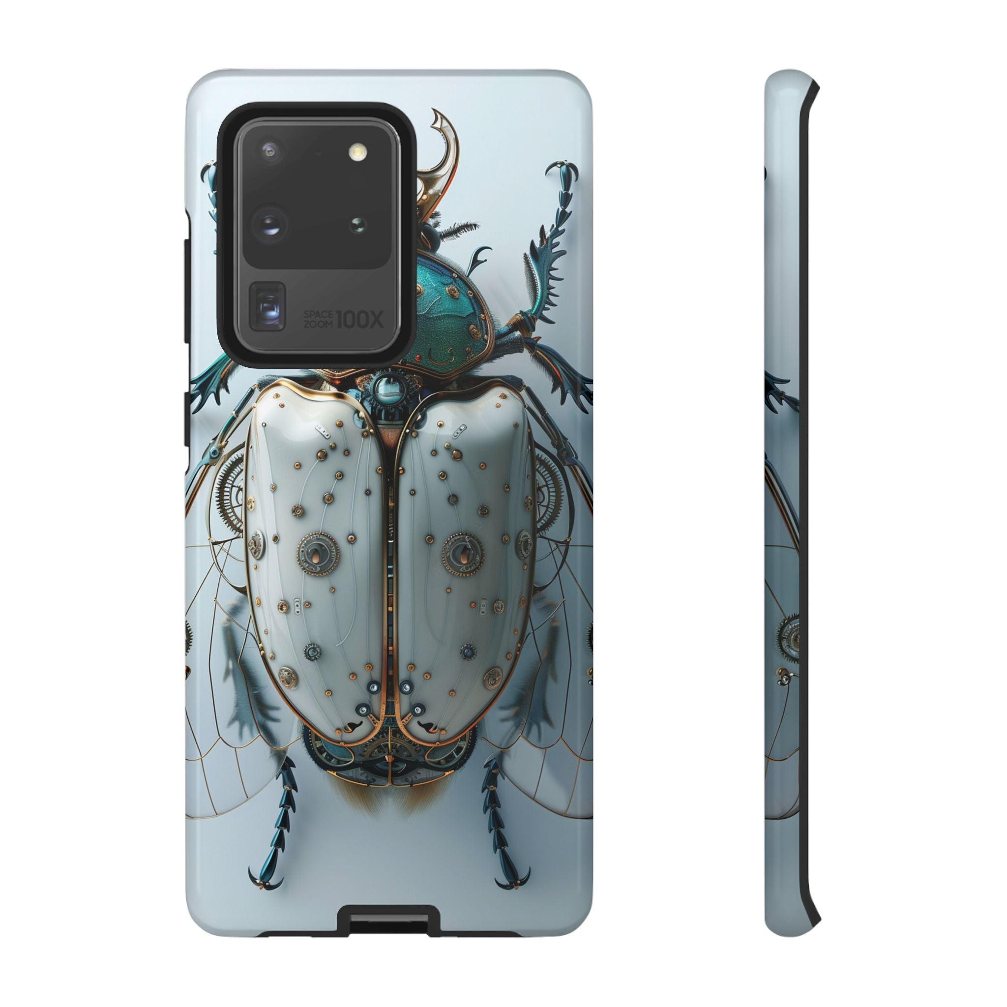 Steampunk White Beetle Protective Tough Samsung Galaxy Case
