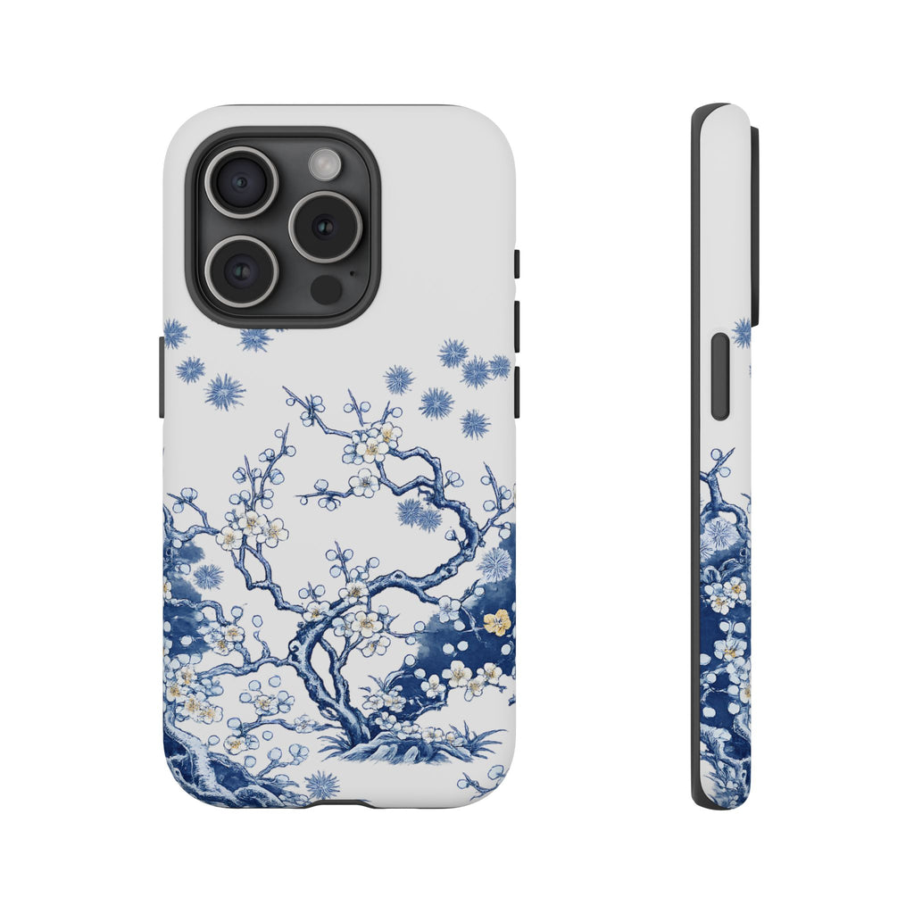 Vintage Blue White Porcelain iPhone Case | Chinoiserie Floral Tough Cover