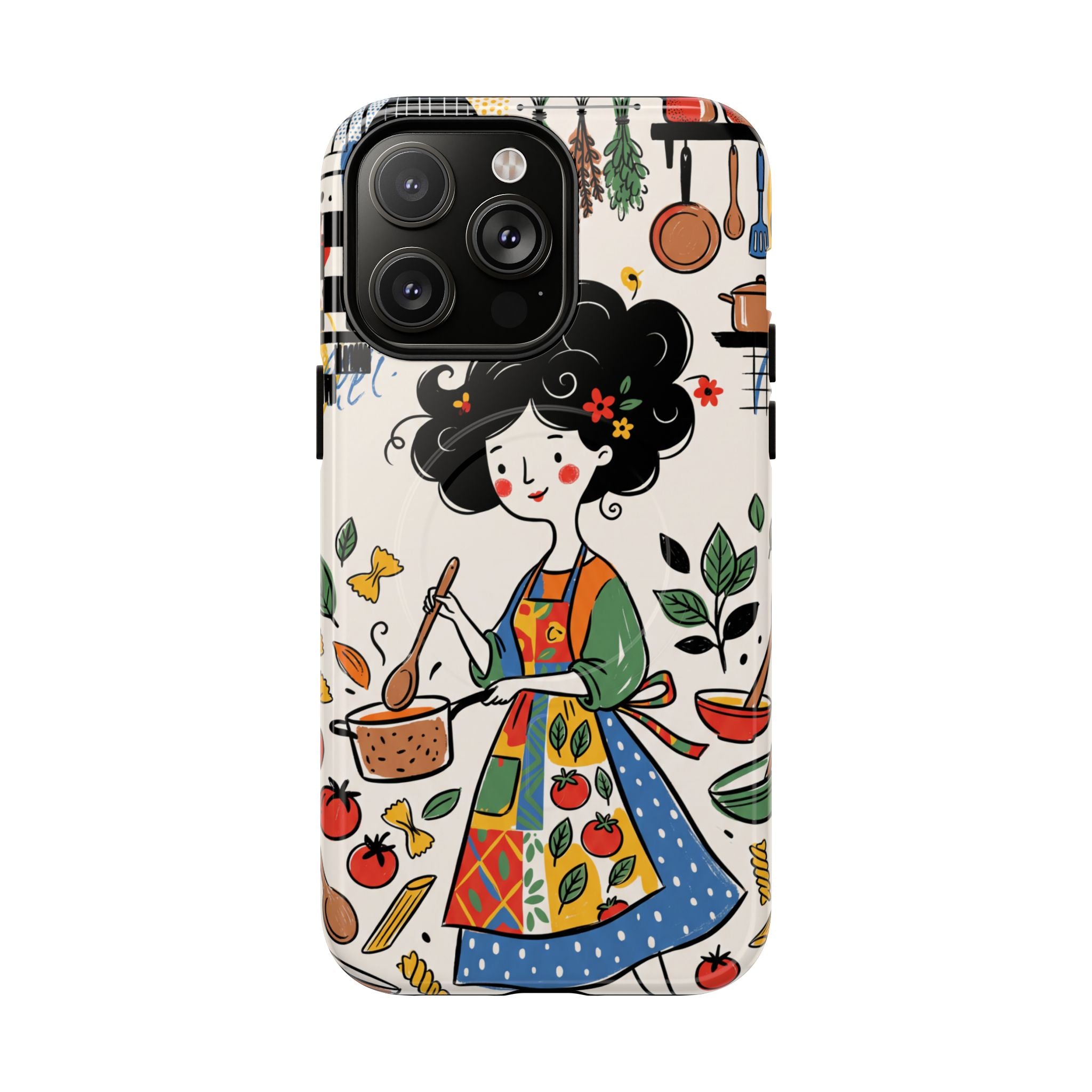 Whimsical Chef Kitchen Illustration MagSafe iPhone Case