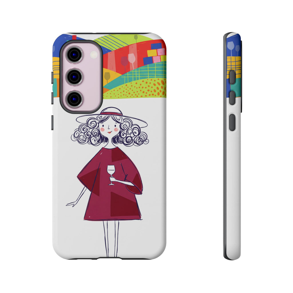 Colourful Artistic Wine Lady Samsung Galaxy Phone Case