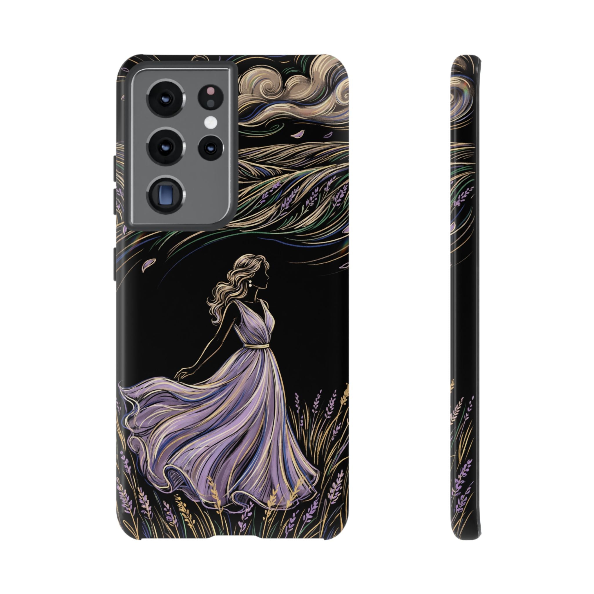 Lavender Breeze Samsung Galaxy Phone Case | Elegant Dancing Woman Floral Protection