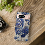 Asian Zodiac Rooster Google Pixel Phone Case | Blue & White Porcelain Slim Shockproof Case | Year of the Rooster Gift