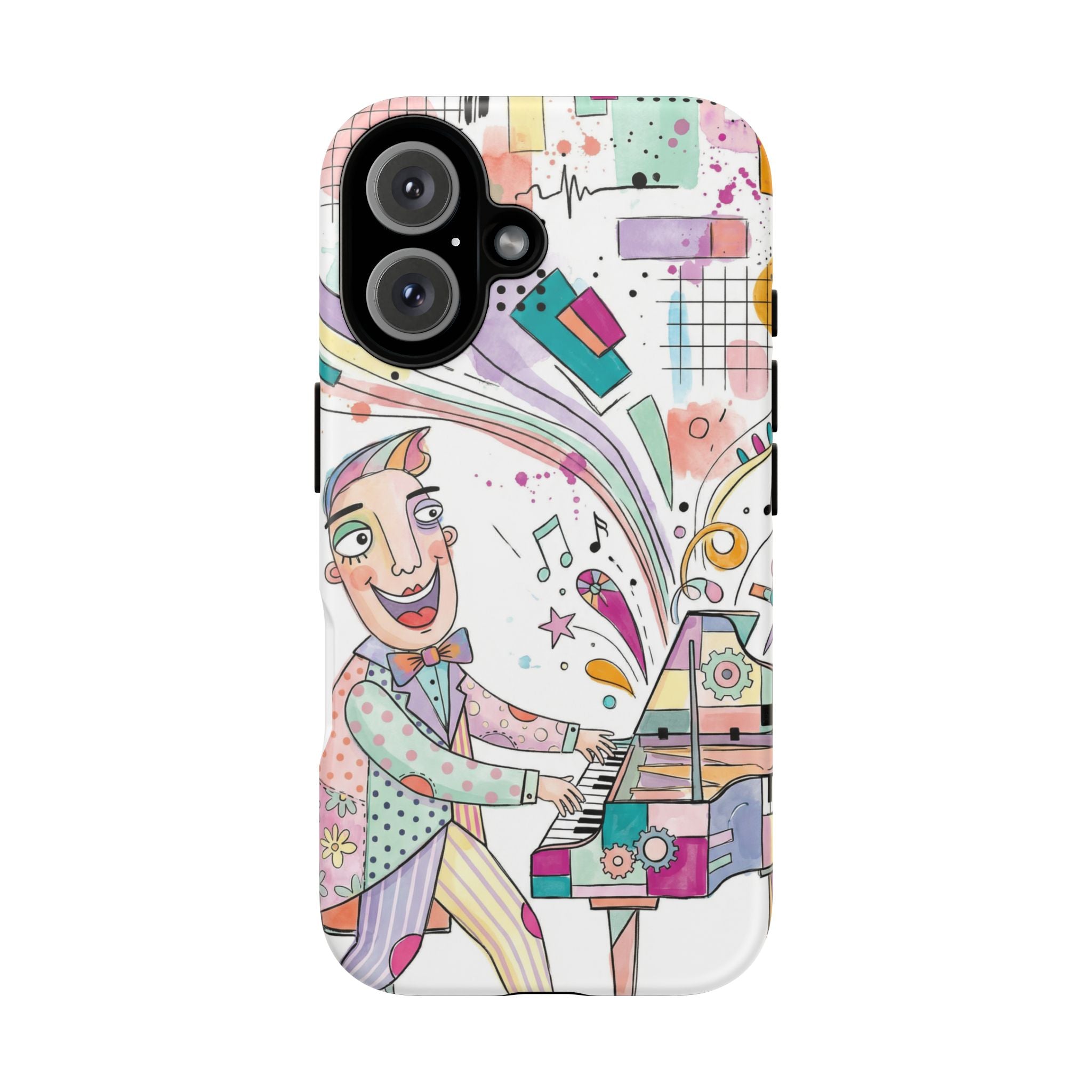 Musical Pianist iPhone Case | Colorful Whimsical Piano Art