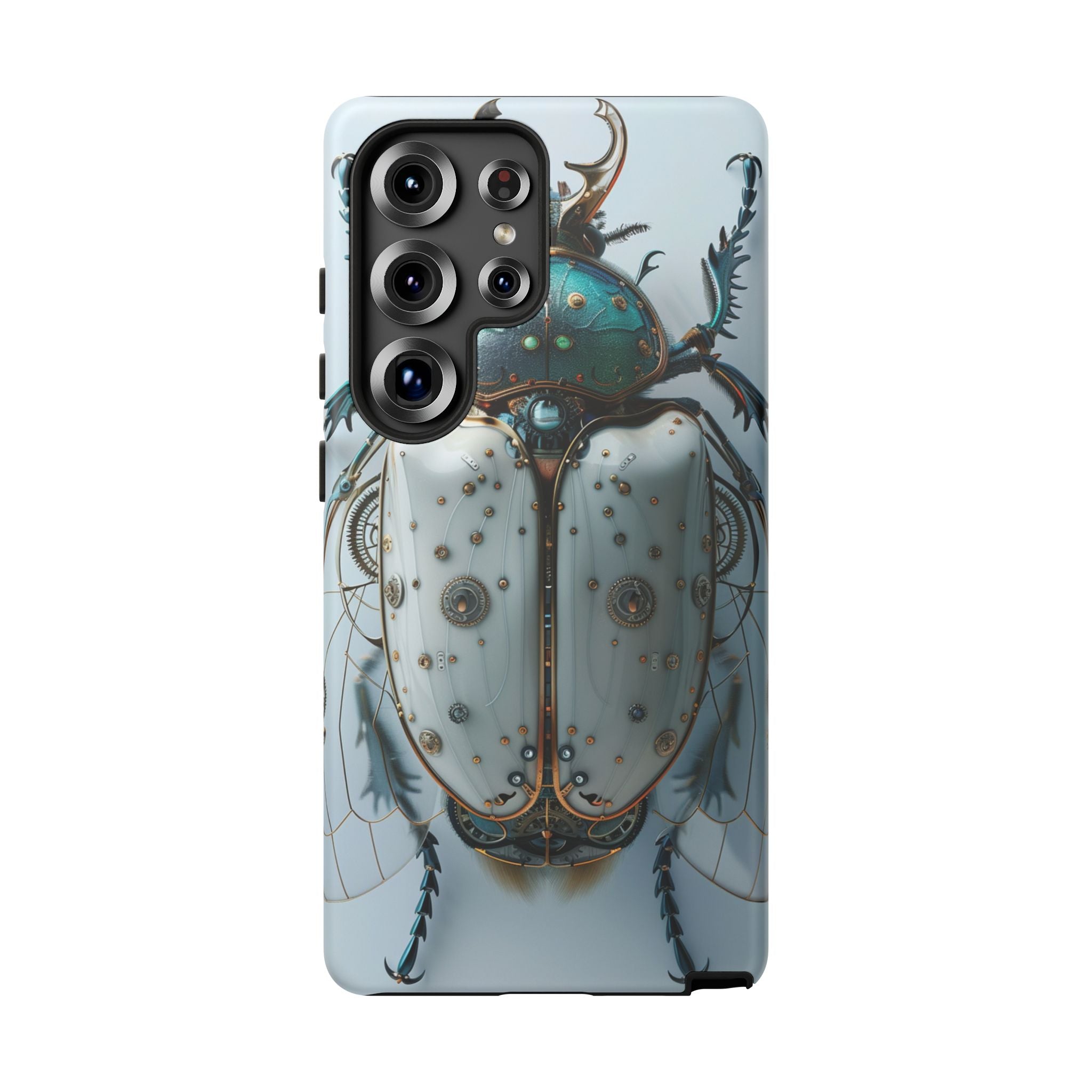 Steampunk White Beetle Protective Tough Samsung Galaxy Case