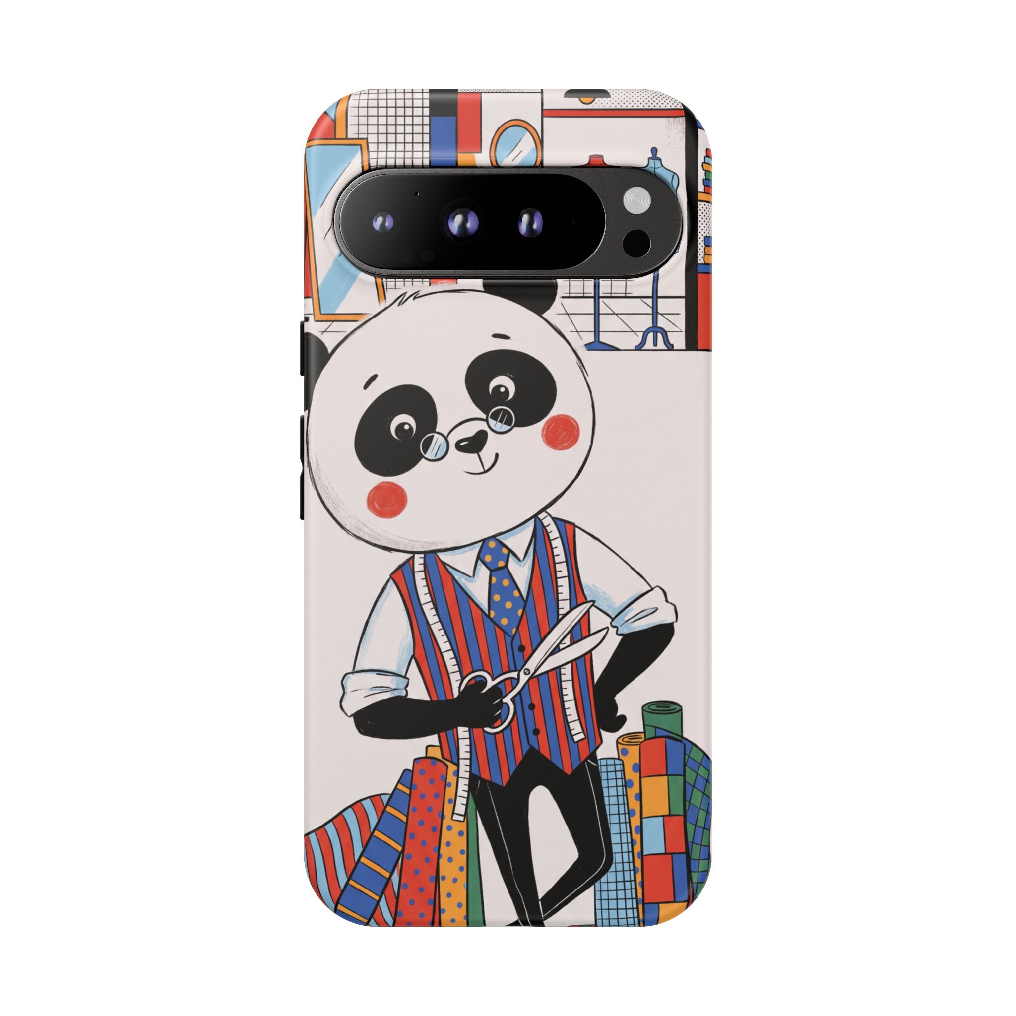 Panda Tailor Google Pixel Phone Case | Cute Seamstress Cartoon