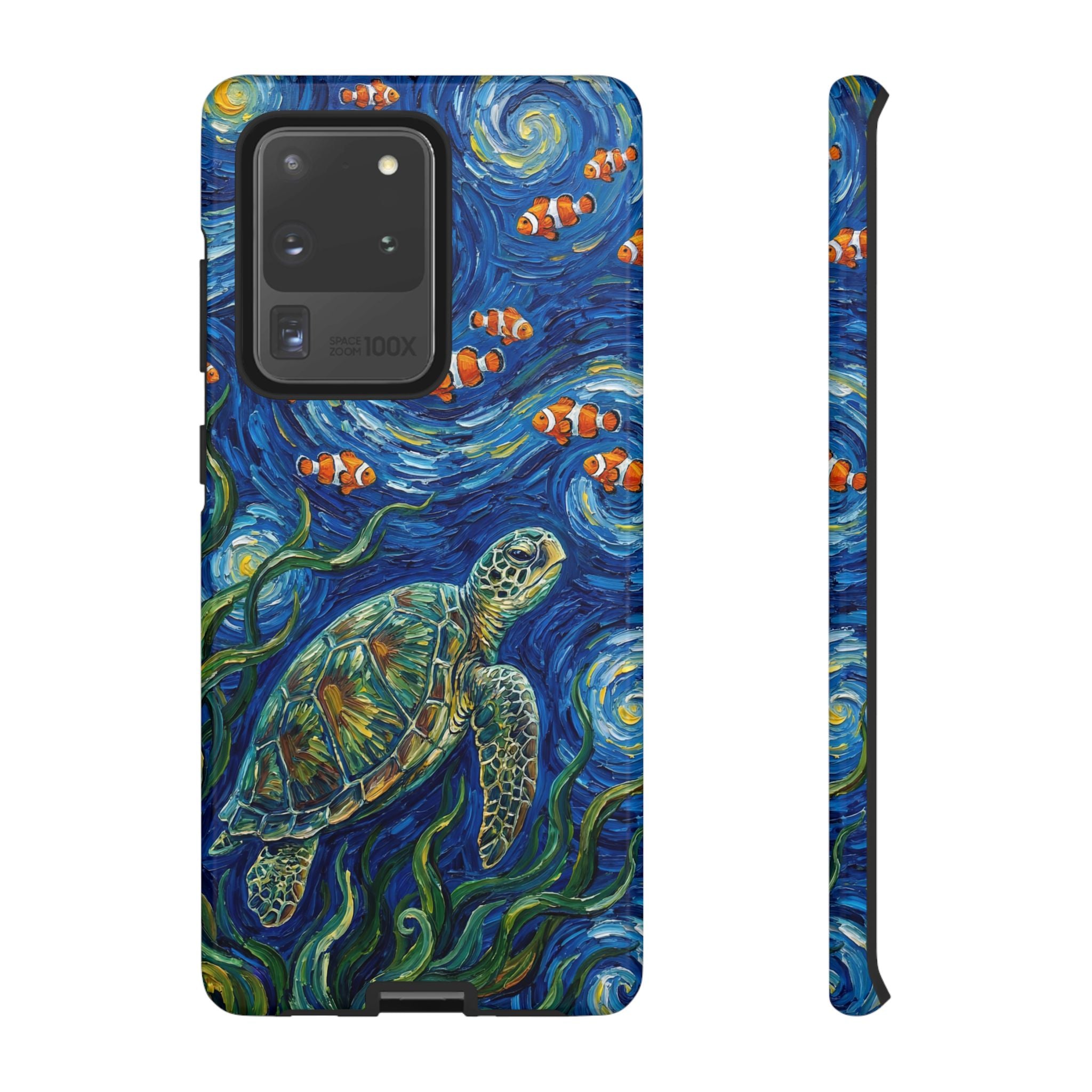 Sea Turtle & Clownfish Tough Samsung Galaxy Case | Van Gogh Style Ocean Art