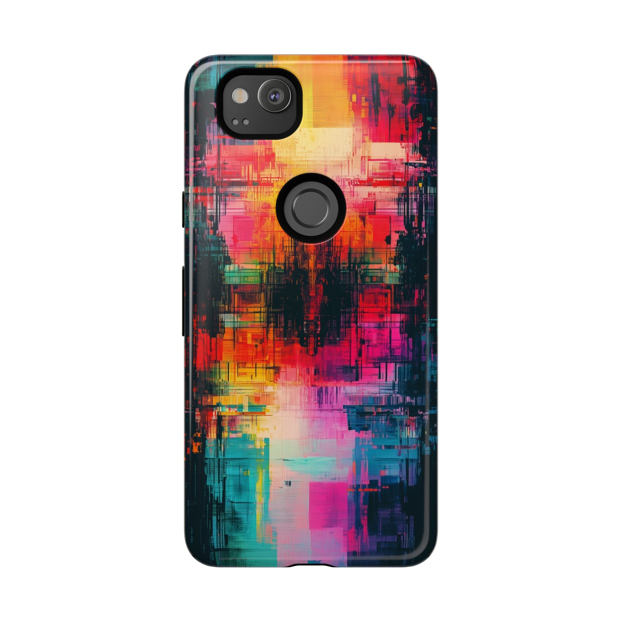 Abstract Neon Glitch Art Tough Google Pixel Case
