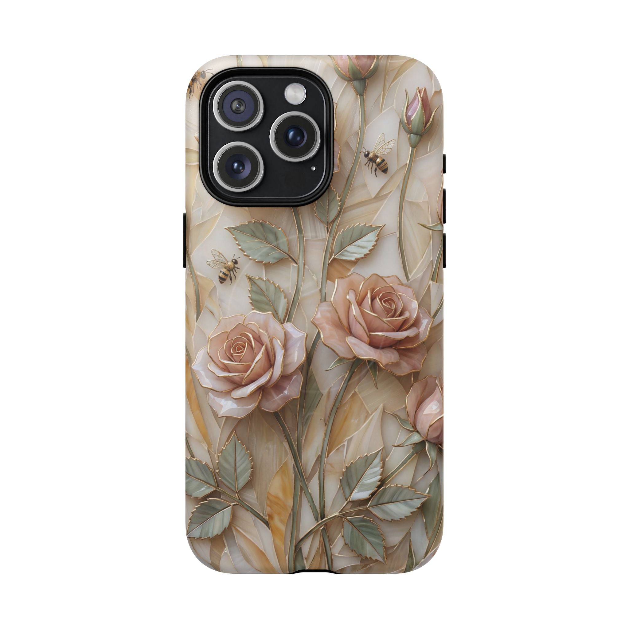 Floral Rose Tough MagSafe iPhone Case — Vintage Blush Protective Cover