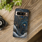 Peacock Feather Google Pixel Phone Case | Blue Gold Phone Case