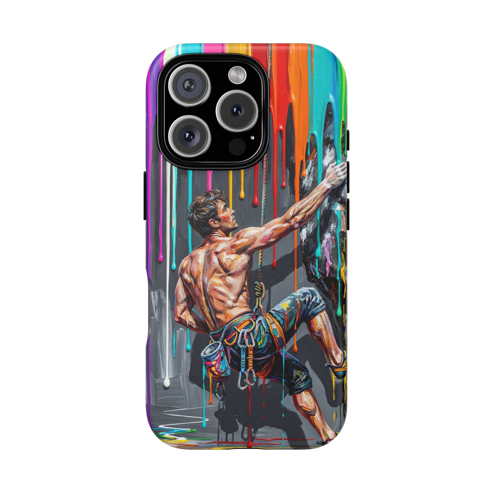 Colourful Rock Climber Art Protective iPhone Case