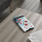 Floral Cherry Blossom Google Pixel Case | Pastel Pink Blue