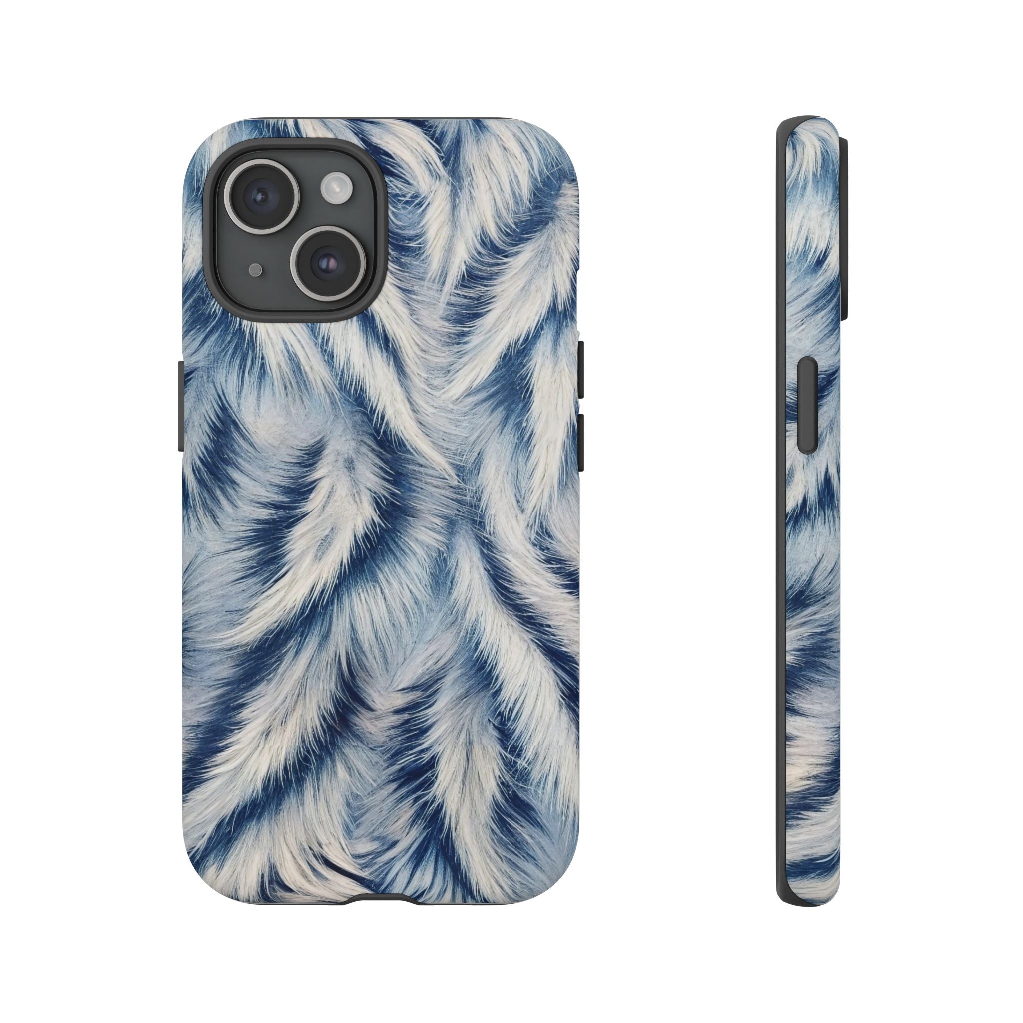 Blue Faux Fur Texture Protective Tough iPhone Case