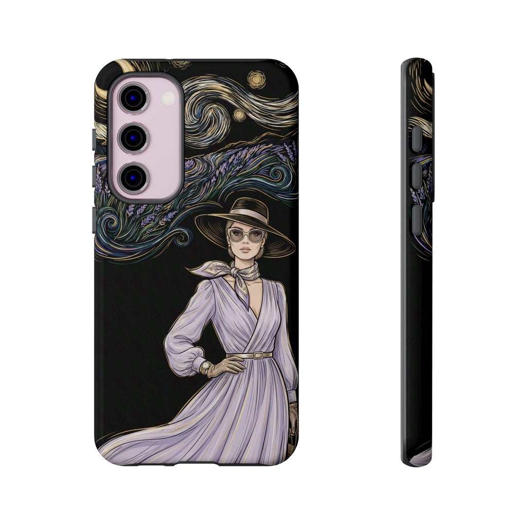 Starry Night Lavender Woman Samsung Galaxy Phone Case | Artistic Protective Tough Case