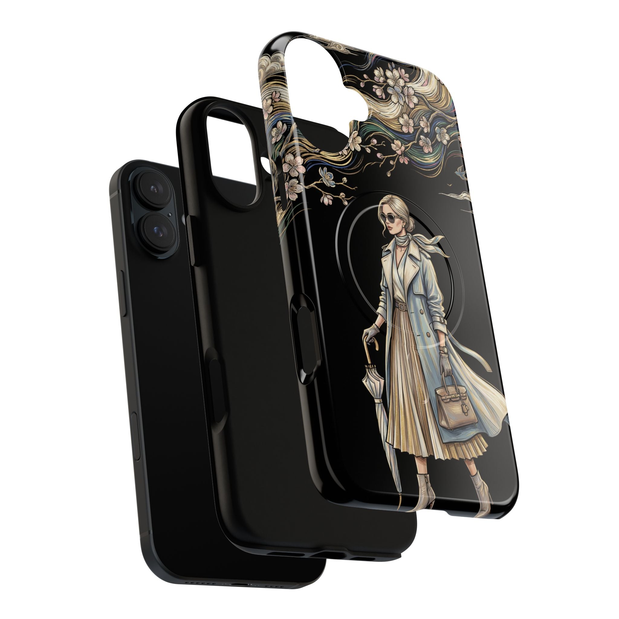 Vintage Chic MagSafe iPhone Case | Stylish Woman Illustration