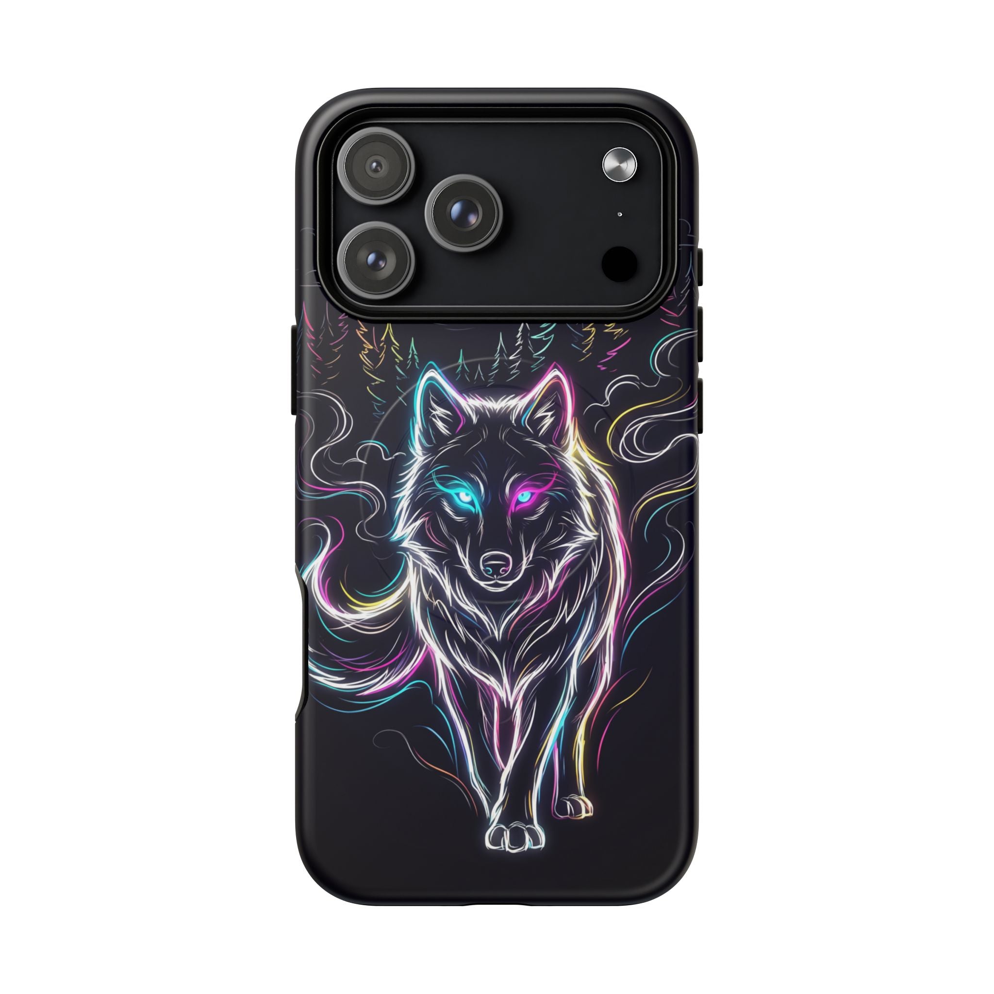 Neon Wolf MagSafe iPhone Case | Mystic Glow Protective Tough Case