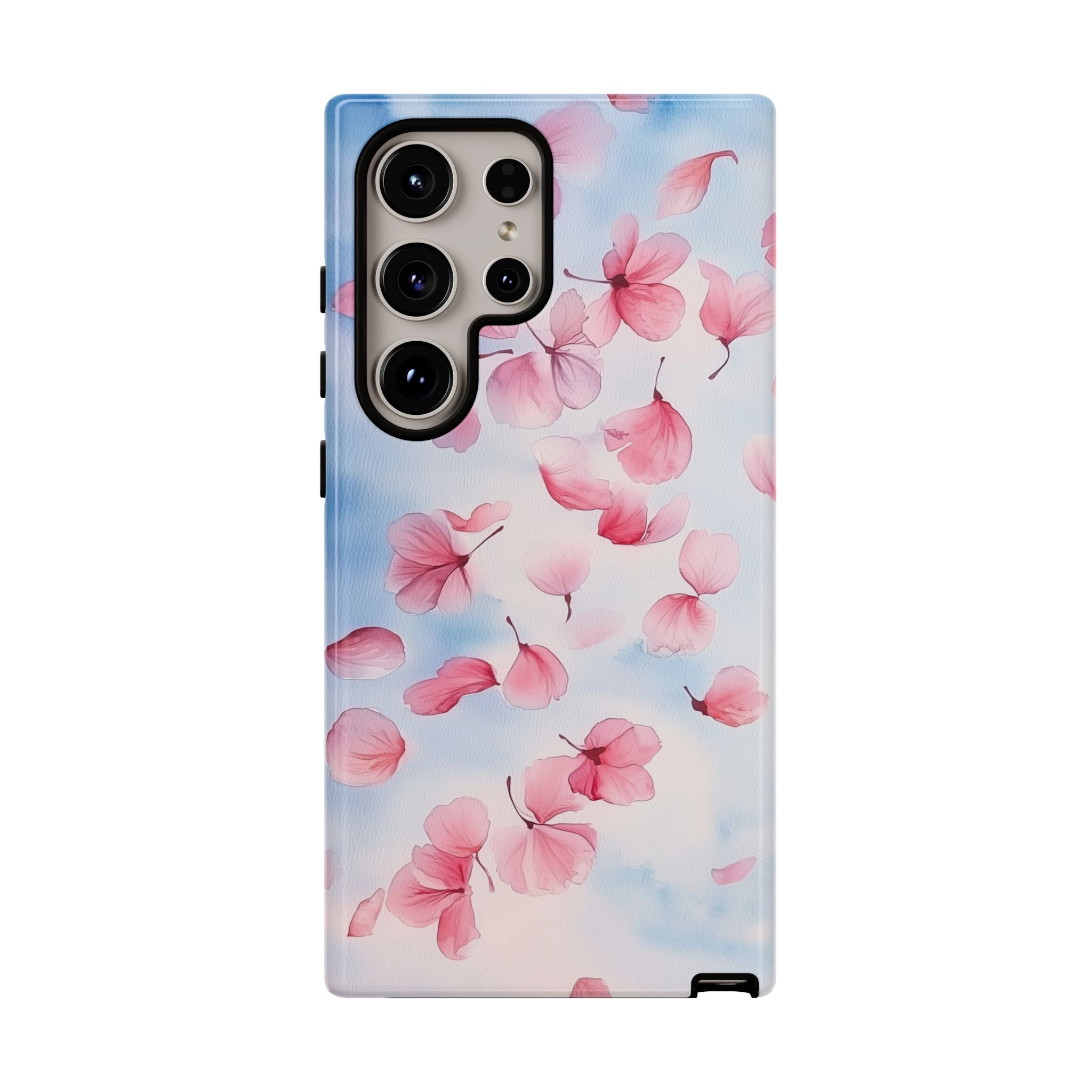 Floral Petal Tough Samsung Galaxy Case | Pink Falling Blossoms