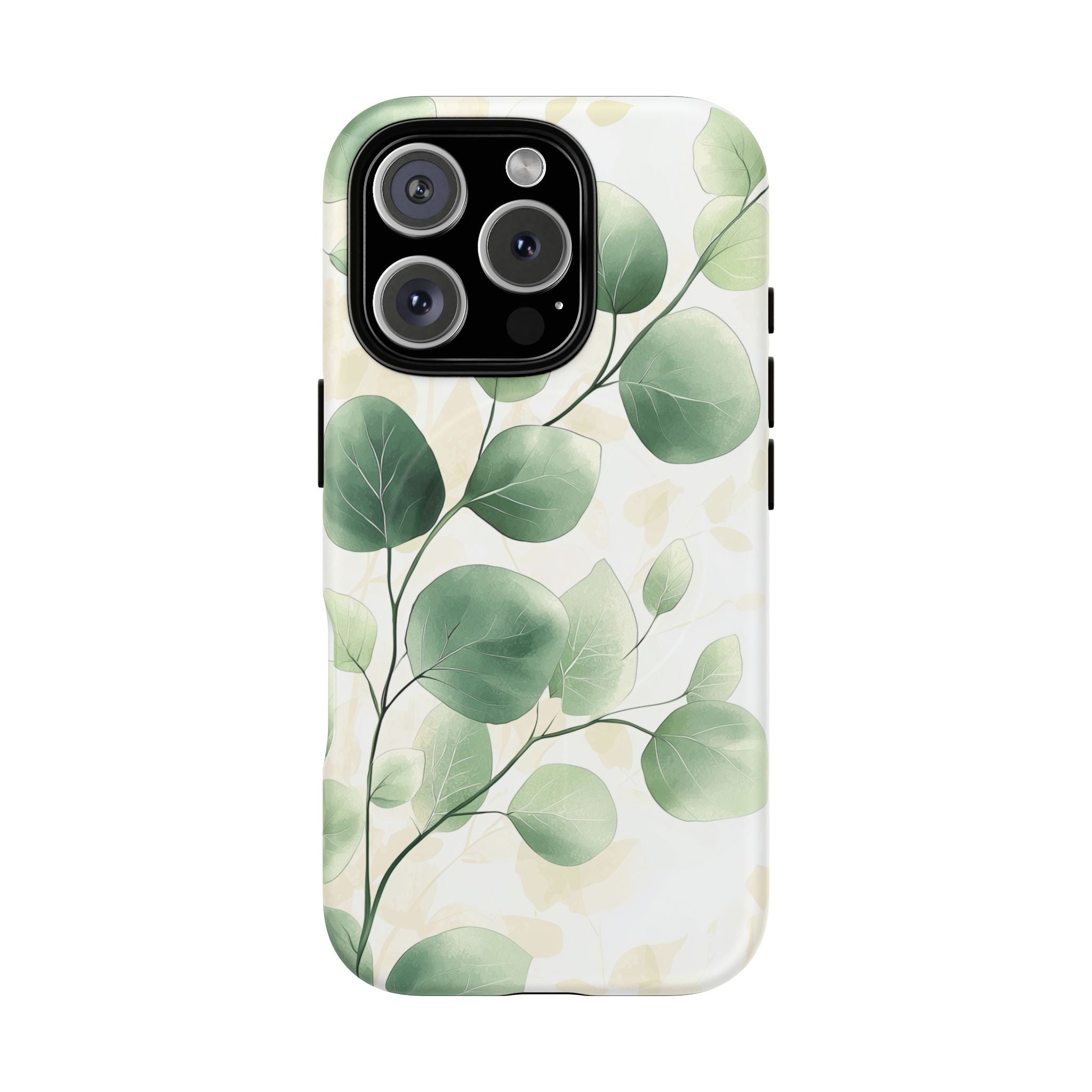 Botanical Eucalyptus Tough MagSafe iPhone Case | Green Watercolour Leaf
