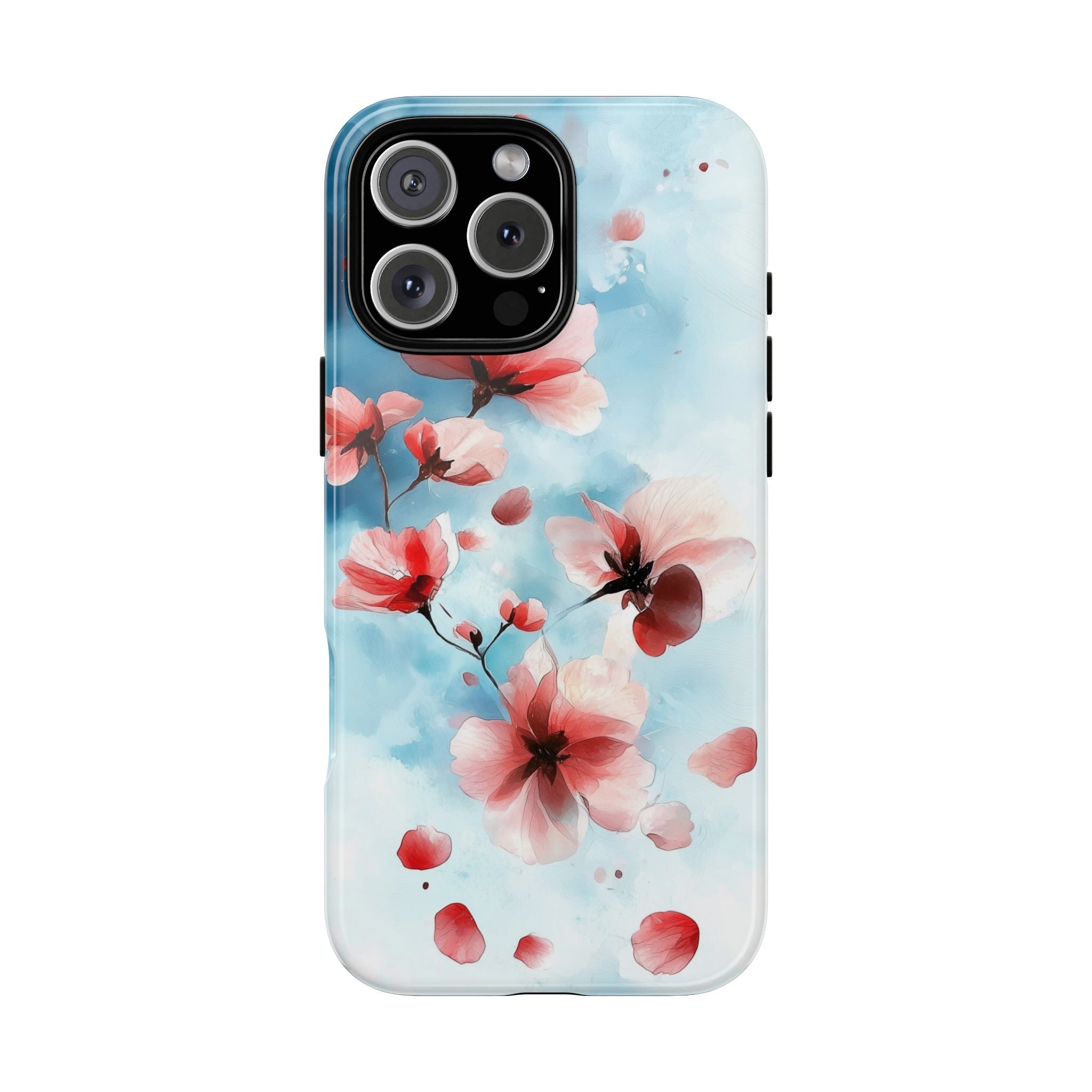 Floral Cherry Blossom iPhone Case | Pastel Pink Blue