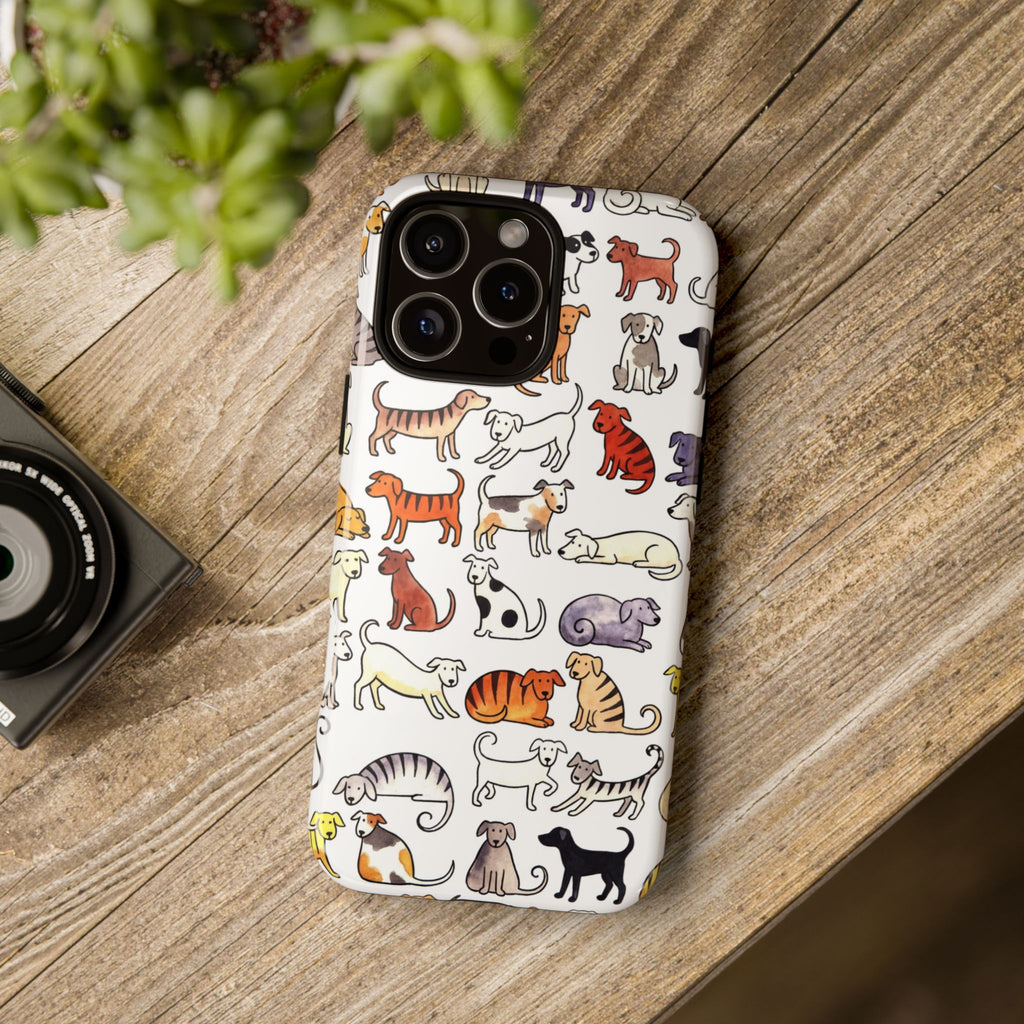 Dog Pattern iPhone Case | Cute Colourful Dogs