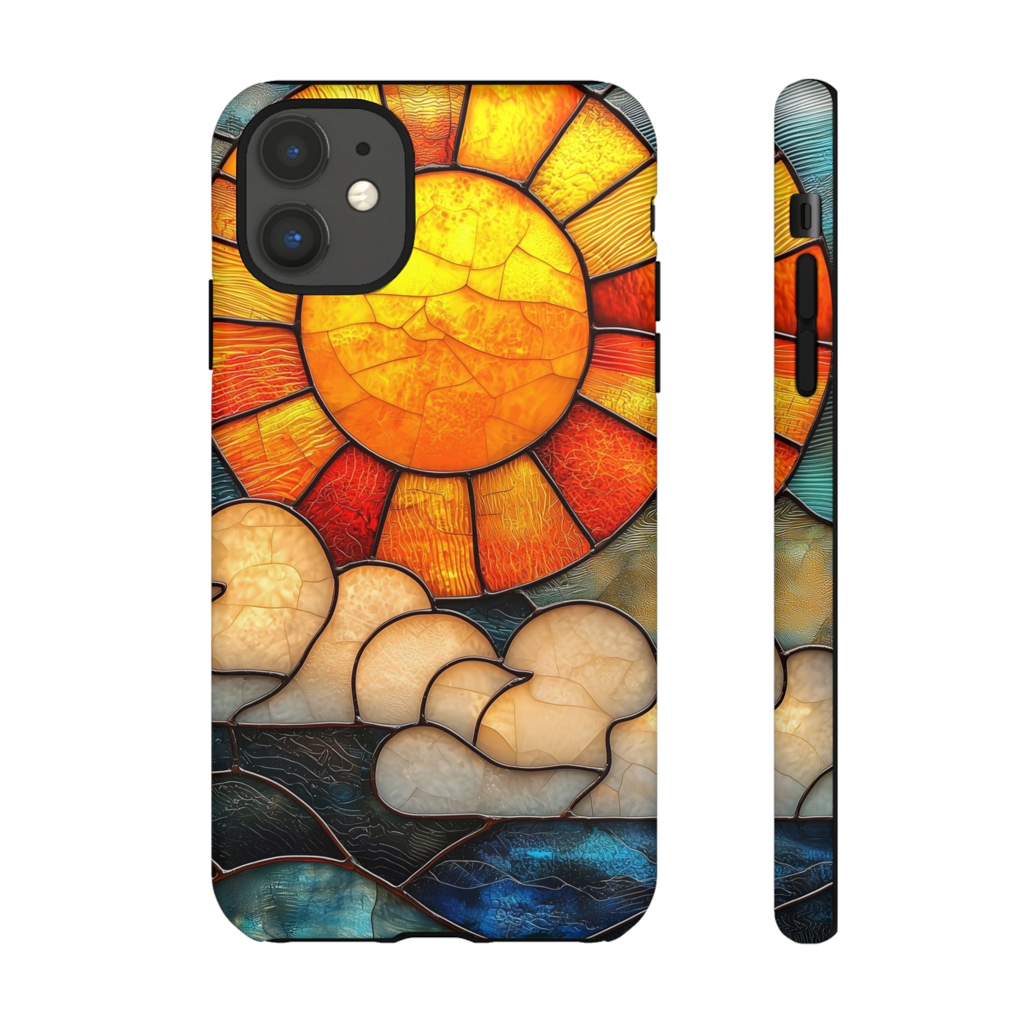 Stained Glass Sun & Clouds iPhone Case