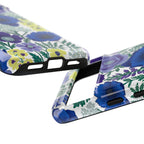 Floral Blue & Purple Tough Google Pixel Phone Case | Protective Botanical Phone Cover