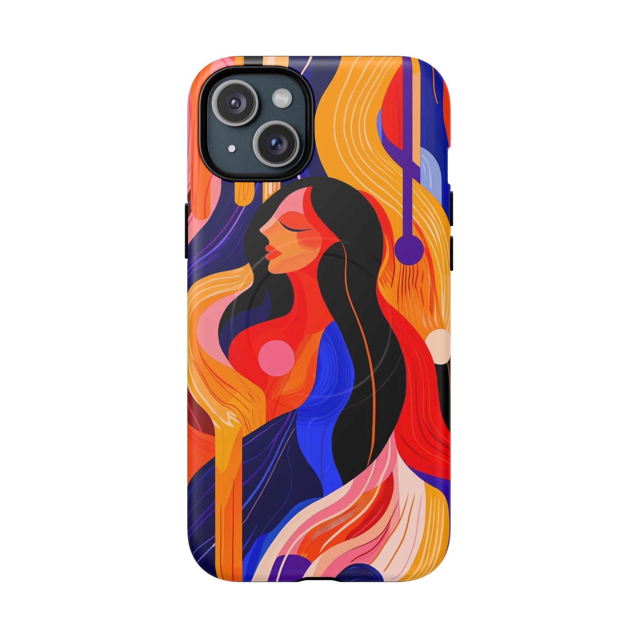 Abstract Colourful Woman MagSafe iPhone Tough Case | Vibrant Artistic