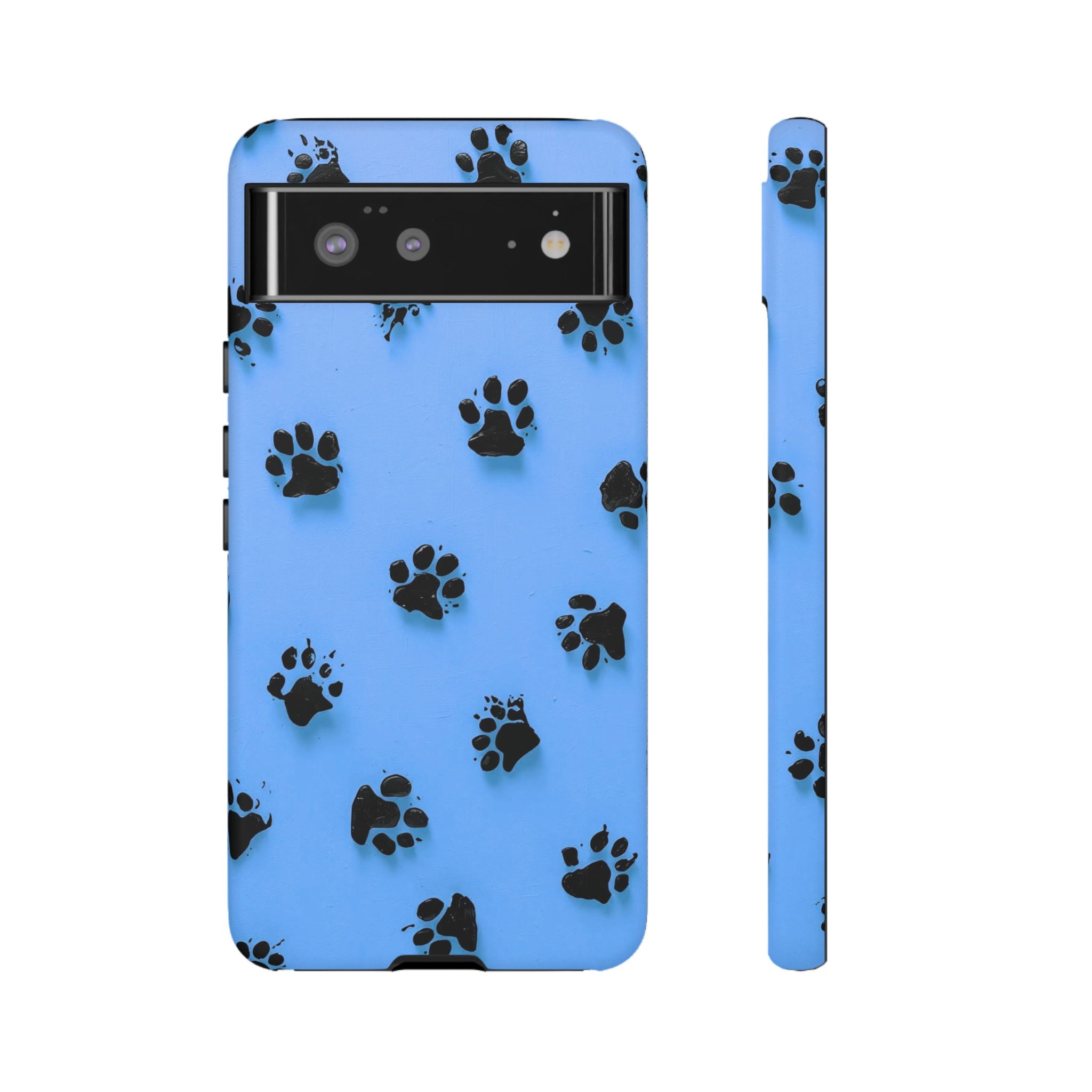 Blue Paw Print Tough Google Pixel Case — Protective Dog & Cat Lover Cover