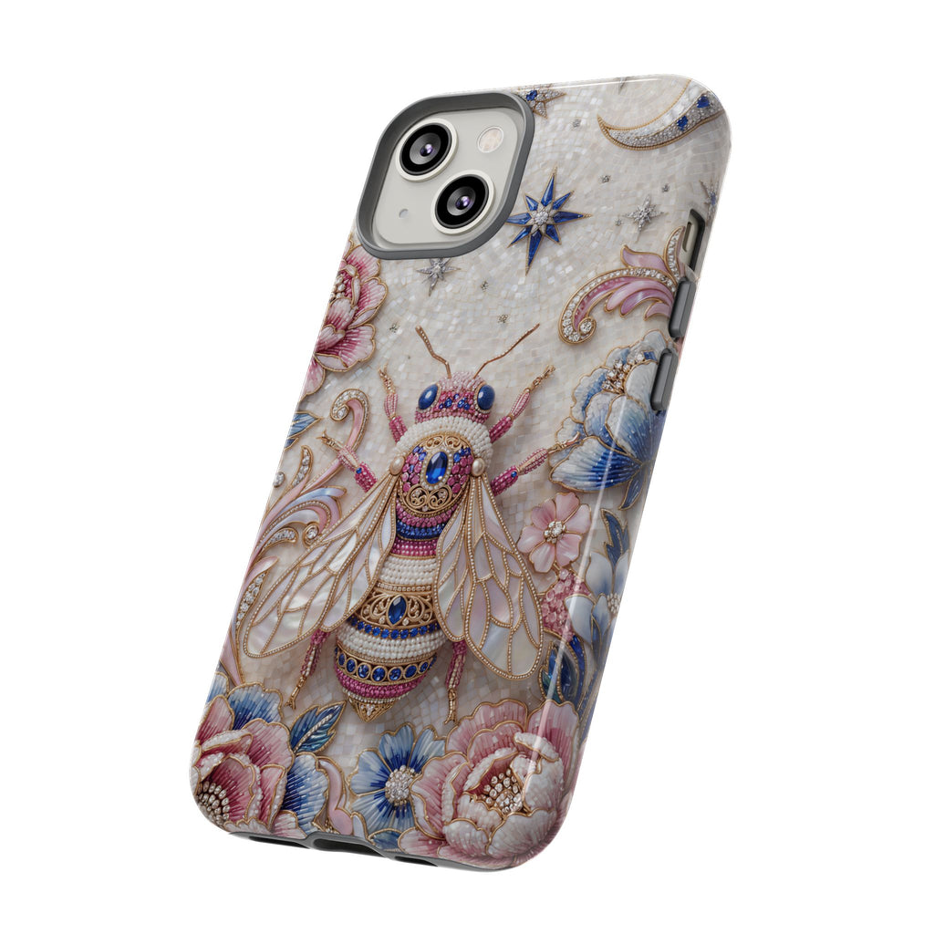 Floral Bee Moon Tough iPhone Case | Protective Artistic iPhone Cover