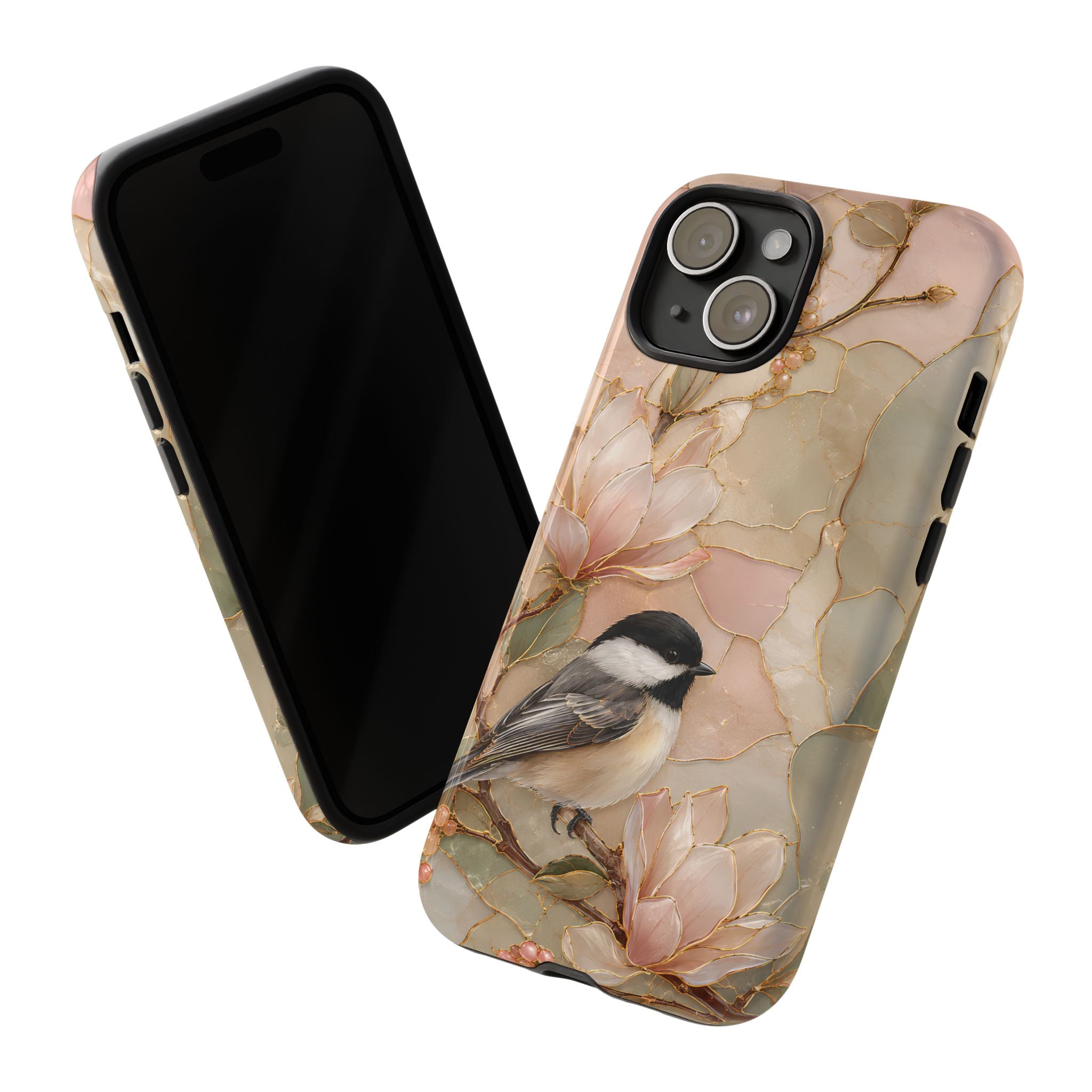 Chickadee iPhone Case | Magnolia Flower iPhone Case