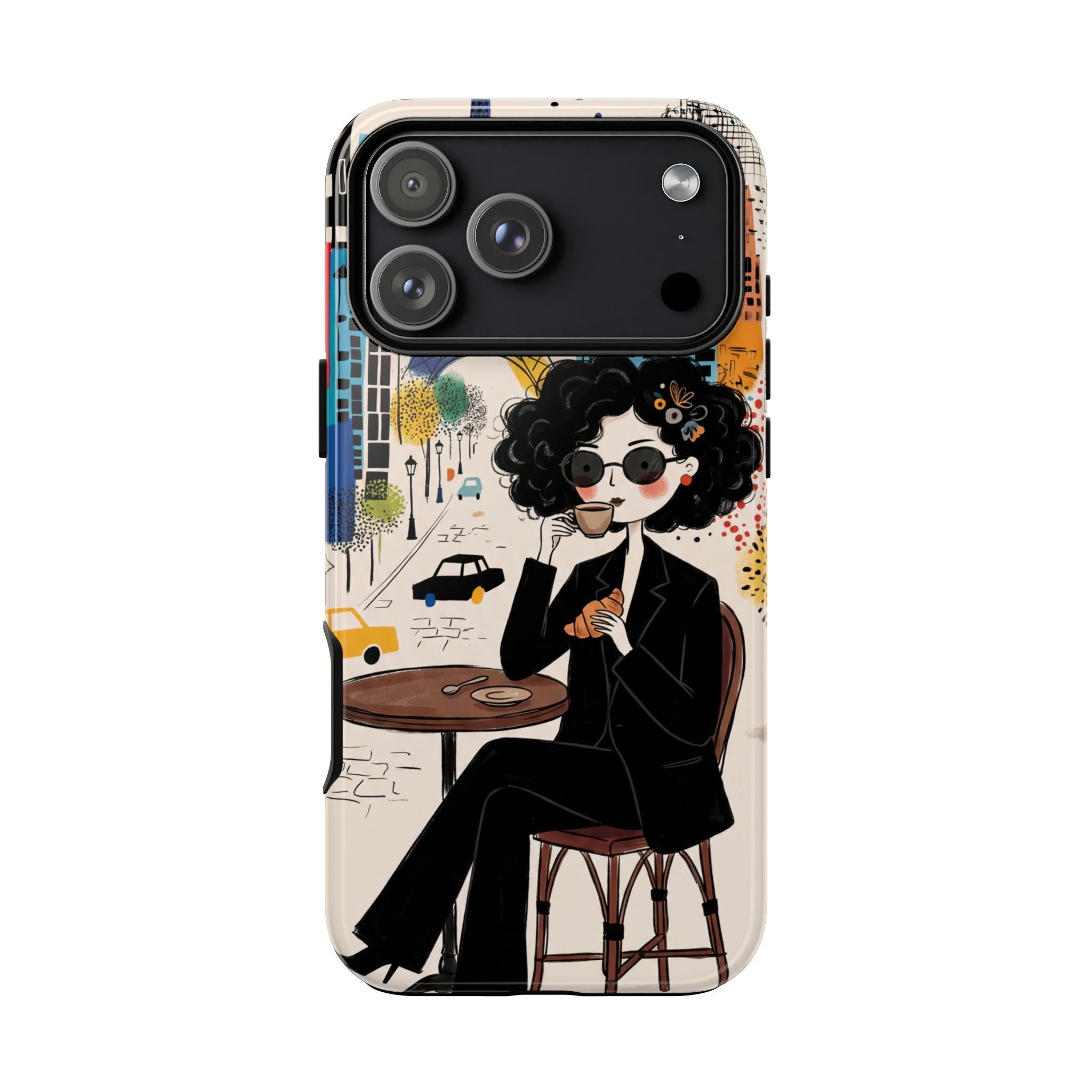 Paris Cafe Chic iPhone Case | Stylish Woman Illustration iPhone Cover