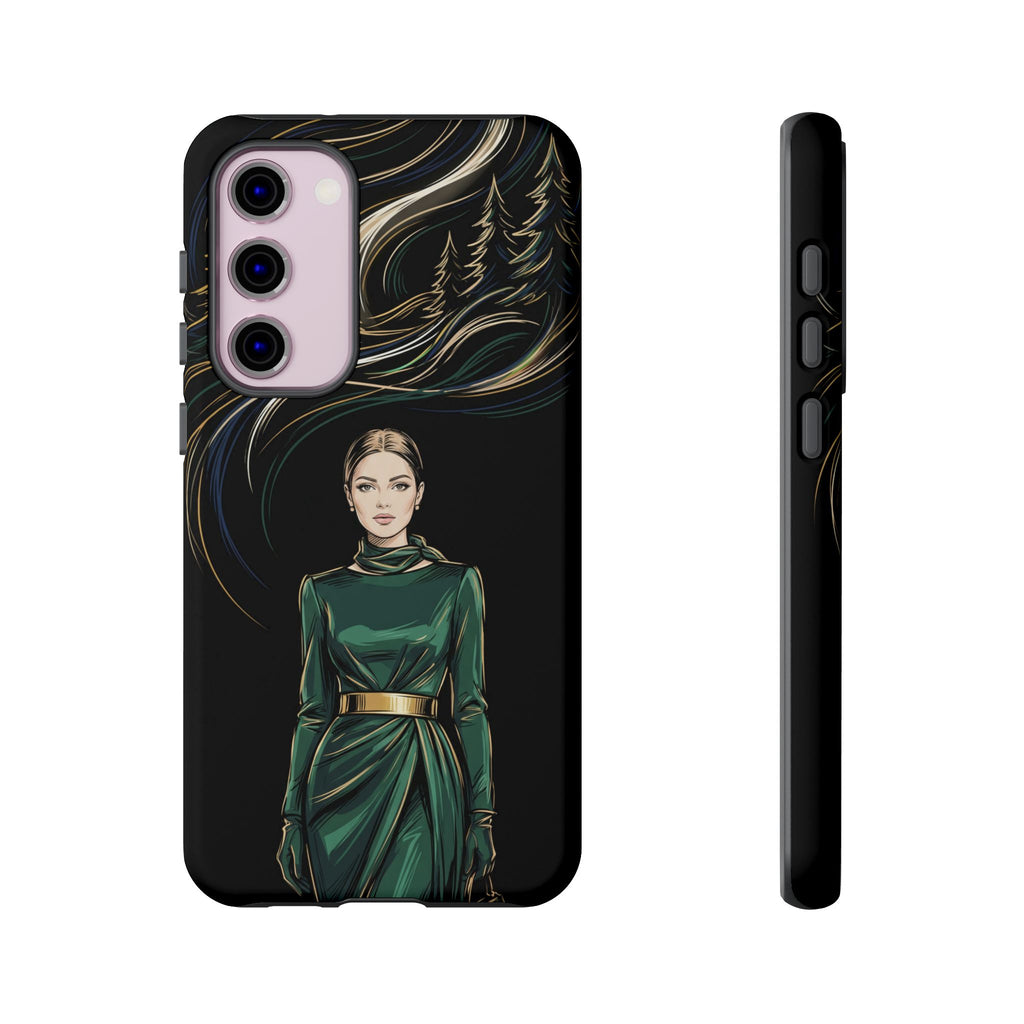 Elegante custodia per telefono Samsung Galaxy con donna della foresta