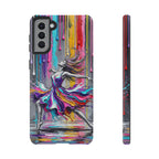 Colorful Dancer Tough Samsung Galaxy Phone Case | Vibrant Drip Art Protective Cover